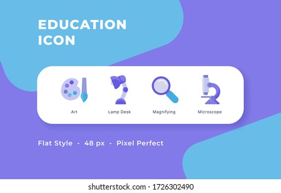 Education icon set with modern flat style vector illustration.