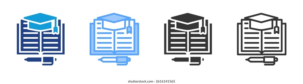 Education icon set multiple style collection