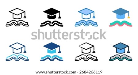 Education icon set multiple style collection 
