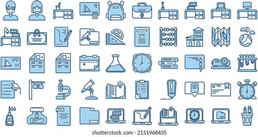 education icon set on transparent background