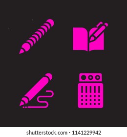 education icon set. With open book, pencil and pencil  vector icons for graphic design and web