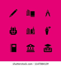 education icon set. pencil, backpack and notebook vector icon for graphic design and web
