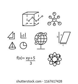 Education icon set, science concept. Simple design. Isolate on white background.