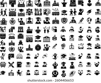 Education Icon Set - Smart Series School - line vector icon set. Pixel perfect. Editable stroke. The set includes a School Building,
