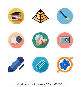 education icon set. vector set about open book, science, hebrew and diploma icons set.