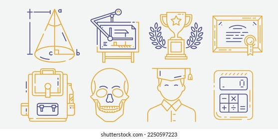 Juego de iconos de educación. Colección de vectores de iconos de educación.