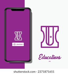 Education icon set vector concept and smartphone