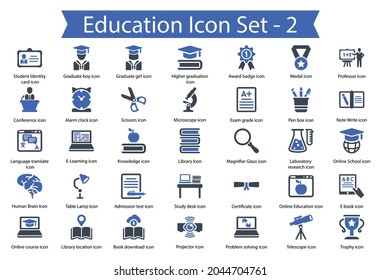 Education icon set, Vector graphics