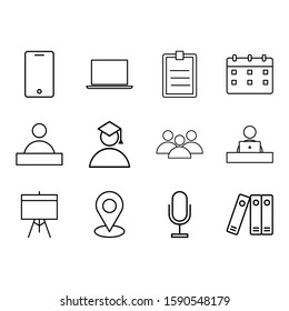 Education icon set vector illustration logo template for many purpose. Isolated on white background.