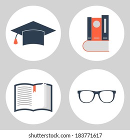 Education icon set. Vector illustration