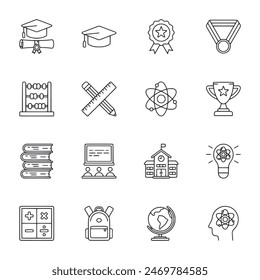 conjunto de iconos de educación Ilustración vectorial