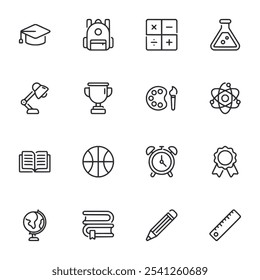Ilustración vectorial de conjunto de iconos de educación