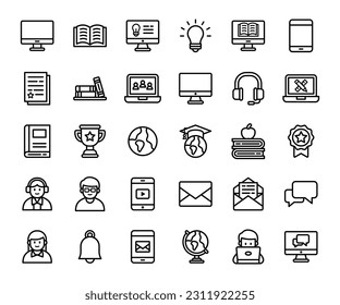 Education icon set vector logo illustration