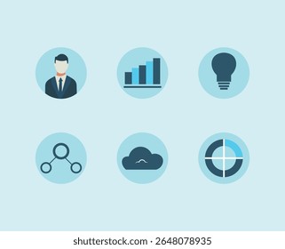 Education Icon Set: A vibrant collection of vector icons representing essential educational elements, perfect for illustrating academic themes and learning concepts.