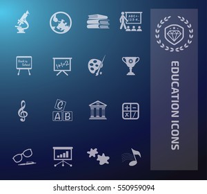 
Education icon set,clean vector