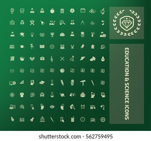 Education icon set,clean vector