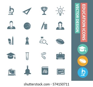 Education icon set,clean vector
