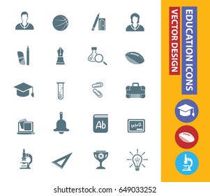 Education icon set,clean vector