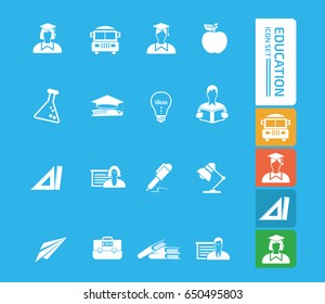 Education icon set,clean vector