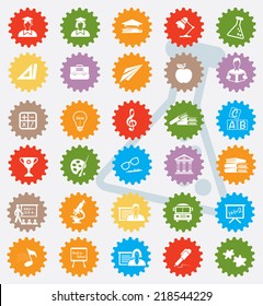 Education icon set,colour version,clean vector