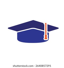 education icon. student. graduation cap on white background. smart, study, clever. flat design style
