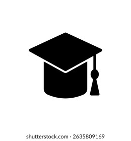 Education icon symbol for apps and websites. Graduation cap sign and symbol. Graduate. Students cap