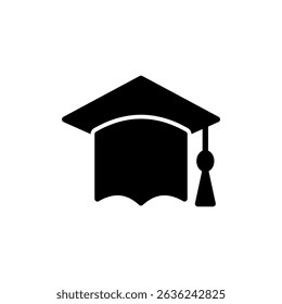 Education icon symbol for apps and websites. Graduation cap sign and symbol. Graduate. Students cap