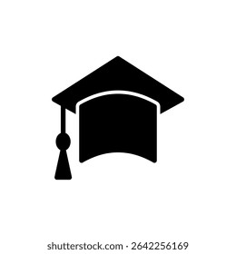 Education icon symbol for apps and websites. Graduation cap sign and symbol. Graduate. Students cap