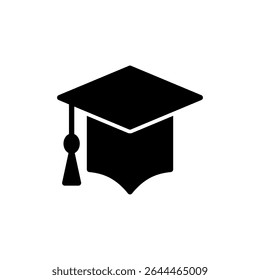 Education icon symbol for apps and websites. Graduation cap sign and symbol. Graduate. Students cap