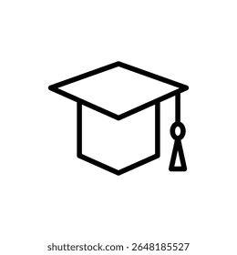 Education icon symbol for apps and websites. Graduation cap sign and symbol. Graduate. Students cap