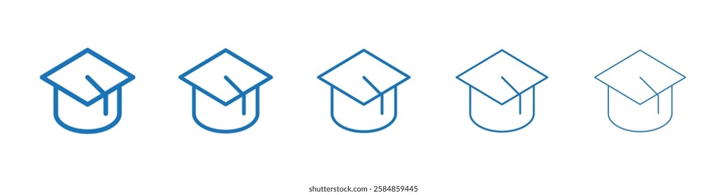 Education icon Symbol collection thin outline set