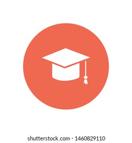 Education icon. A symbol of student and educition. The symbol of a graduation hat.