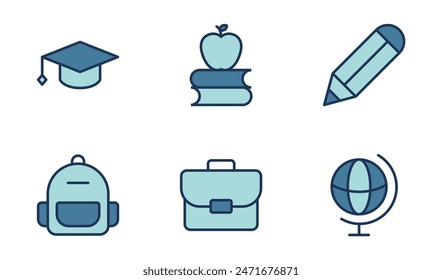 education icon symbol vector template collection