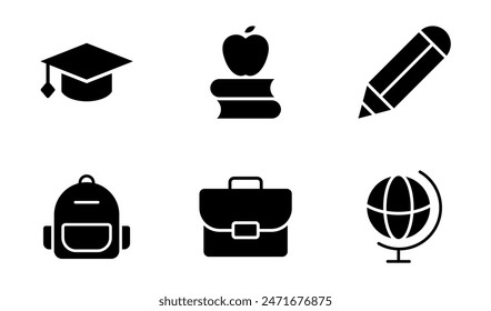 education icon symbol vector template collection