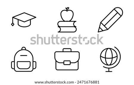 education icon symbol vector template collection