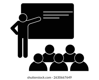 Education icon, Teacher icon set. Mentor, training icon, teaching vector icon. Silhouette of teaching  vector symbol with student. Education vector illustration.