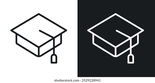 Education icon in Thin line black color. flat simple vector symbols illustration.