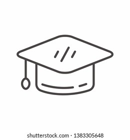 Education icon thin line design. Graduation icon with outline design. Graduation vector 