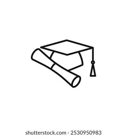 Education icon Thin line flat illustration