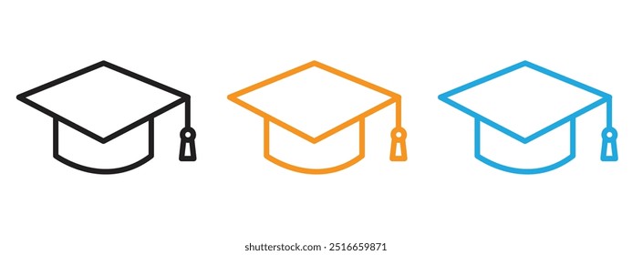 Conjunto de ilustración de línea delgada de icono de Educación