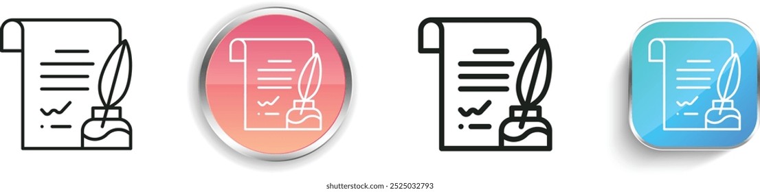 education icon. Thin Linear, Regular and Button Style Design Isolated On White Background