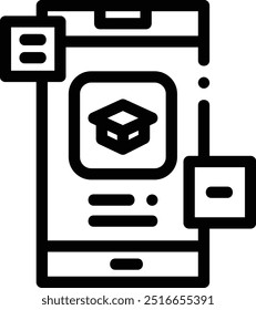 Bildungs-Symbol. Design mit dünnen linearen Stilen einzeln auf weißem Hintergrund