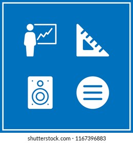 education icon. This set with set square, is identical with, speaker and presentation vector icons for mobile and web