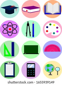 conjunto de colección vectorial de icono de educación.