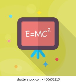 Education icon , Vector flat long shadow design. In education concept.