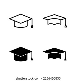 Vector de icono de educación. Signo y símbolo del tapón de graduación. Graduado. Número de estudiantes