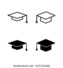 Education icon vector. Graduation cap sign and symbol. Graduate. Students cap