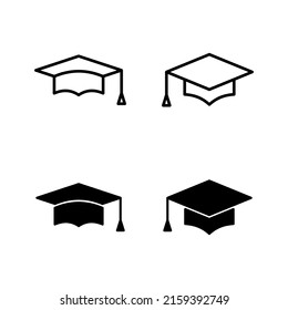Education icon vector. Graduation cap sign and symbol. Graduate. Students cap