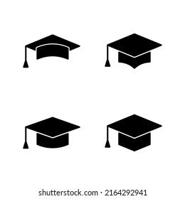 Vector de icono de educación. Signo y símbolo del tapón de graduación. Graduado. Número de estudiantes