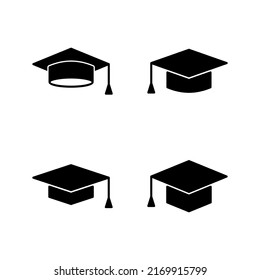 Bildungs-Icon-Vektorgrafik. Graduierungsmütze und Symbol. Absolvent. Studentenkappe